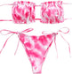 Oaklee Tie Dye Bandeau Bikini Photo Set