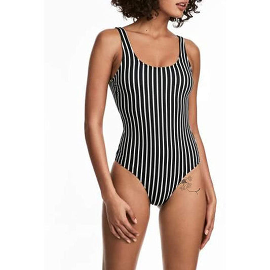 Black Stripes Retro Swimsuit Photo Set