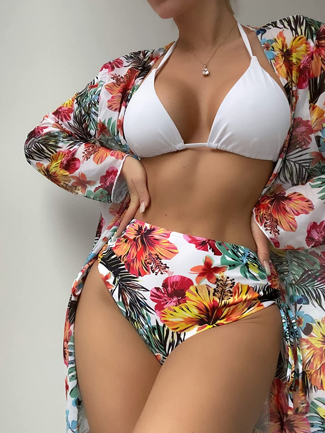 Jazlyn Floral Print Bikini Photo Set