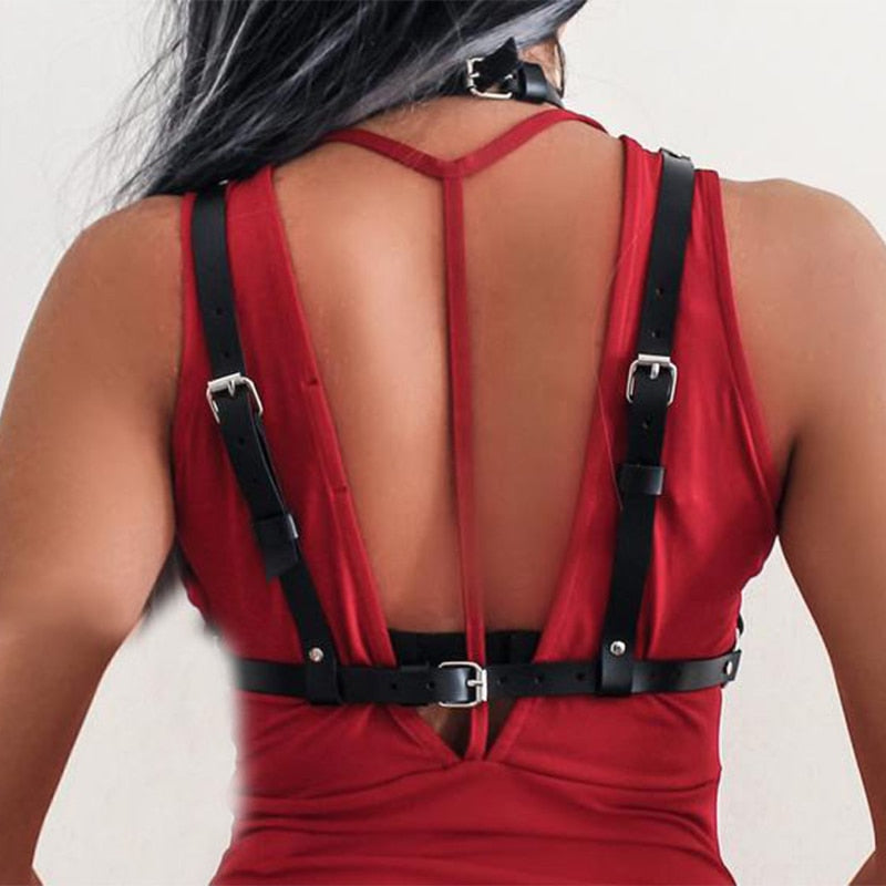Paola's Goth Chest Harness Photo Set