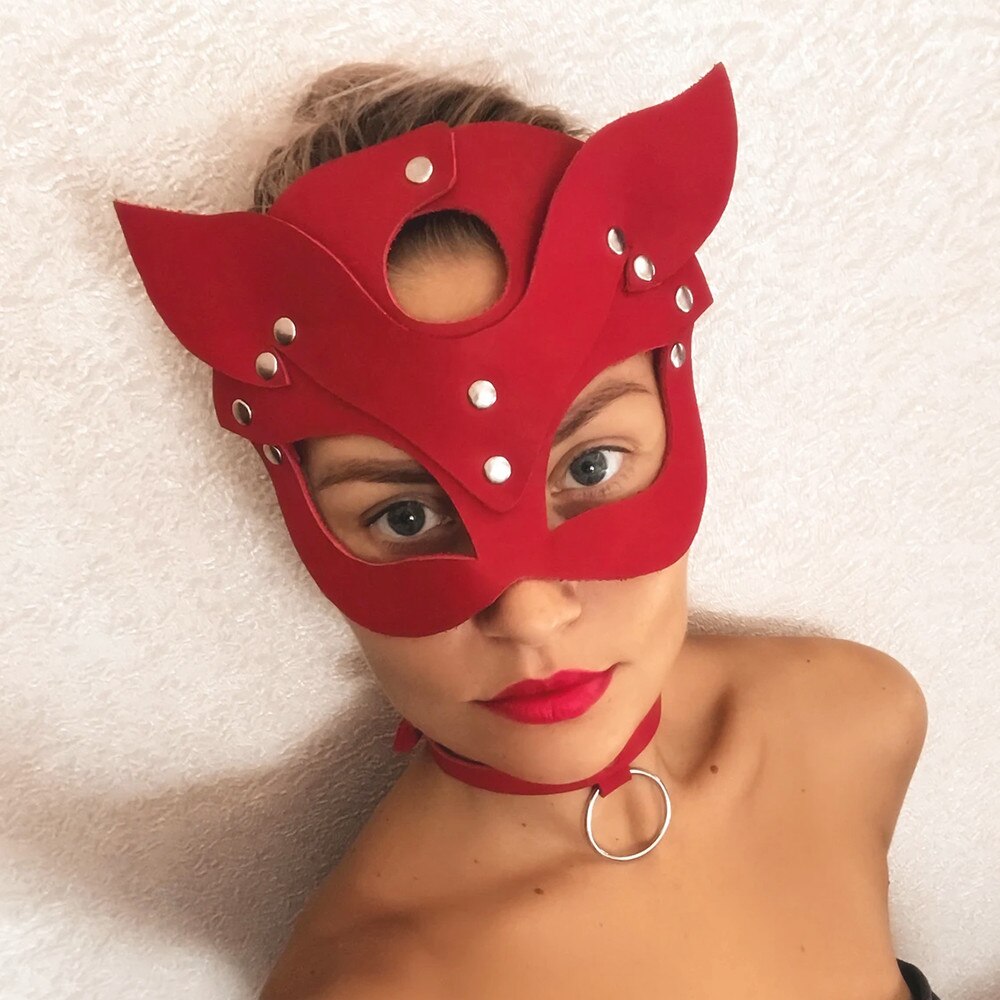 Sexy Leather Mask Photo Set
