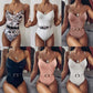 Ribbed Bodycon One Piece Swimsuit Photo Set